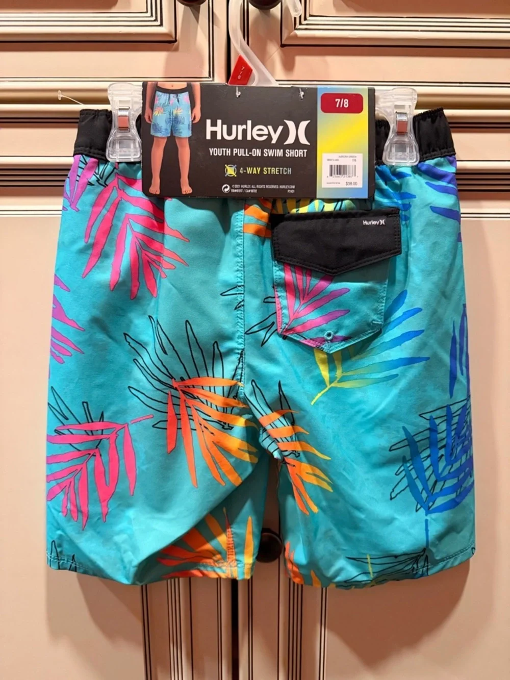 Hurley Aurora Green Tropical Youth Swim Shorts